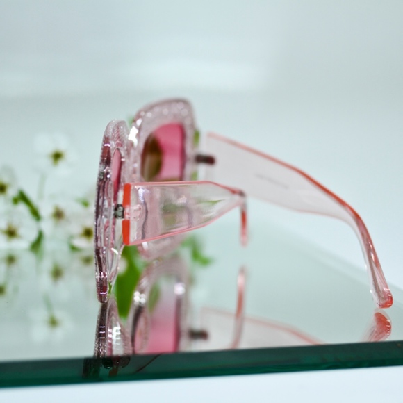 "Morning Princees" Rhinestones Frame Pink Lenses - Picture 2 of 8